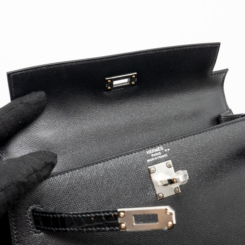 Hermes Touch Kelly 25 Madame / Crocodile Niloticus Black SHW Stamp U