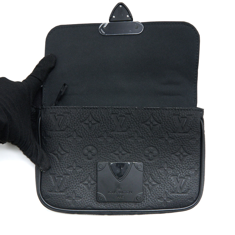 Louis Vuitton S Lock Slingbag Monogram-Embossed Taurillon Black Black