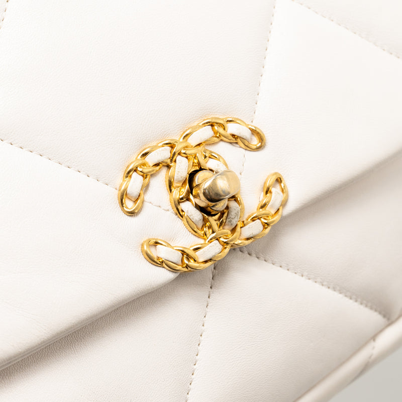 Chanel Small 19 bag lambskin white multicolor hardware
