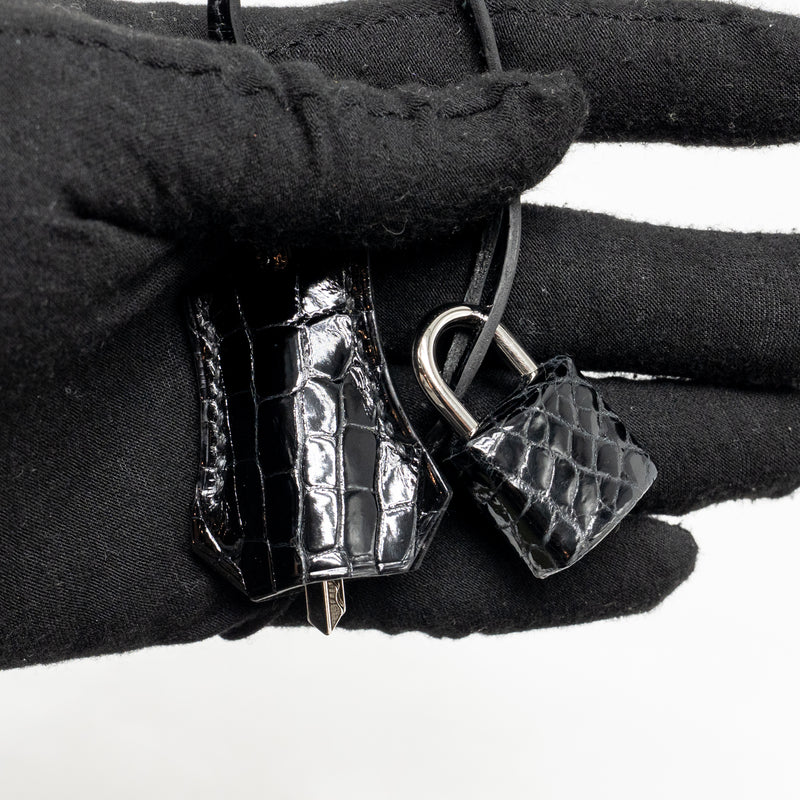 Hermes Touch Kelly 25 Madame / Crocodile Niloticus Black SHW Stamp U