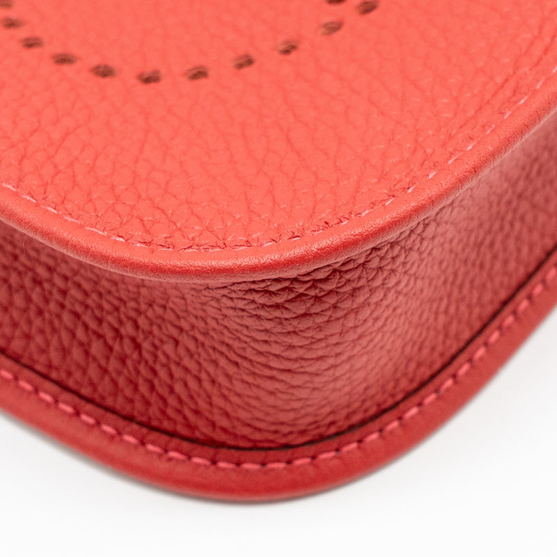 Hermes Mini Evelyne Clemence Vermillon/Rouge Vif GHW Stamp B