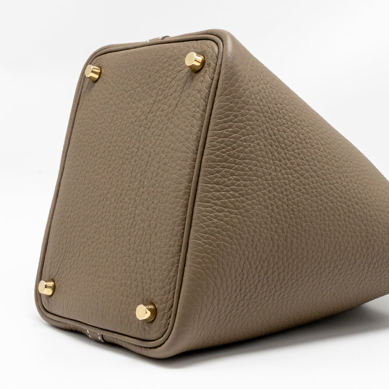 Hermes Picotin 18 lock bag Clemence Etoupe GHW stamp W