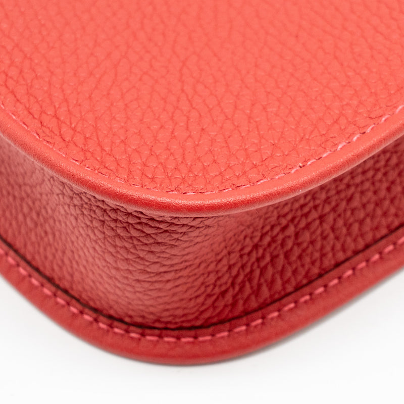Hermes Mini Evelyne Clemence Vermillon/Rouge Vif GHW Stamp B