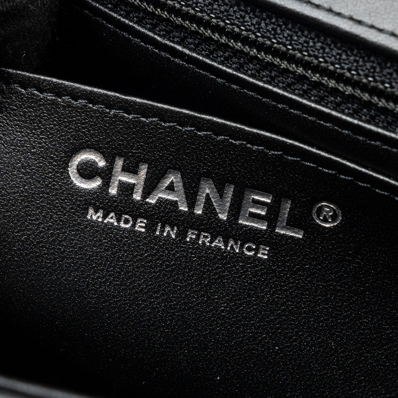 Chanel Mini Rectangular flap bag lambskin black SHW (microchip)