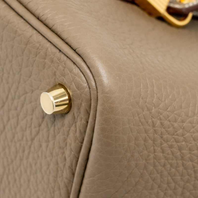 Hermes Picotin 18 lock bag Clemence Etoupe GHW stamp W