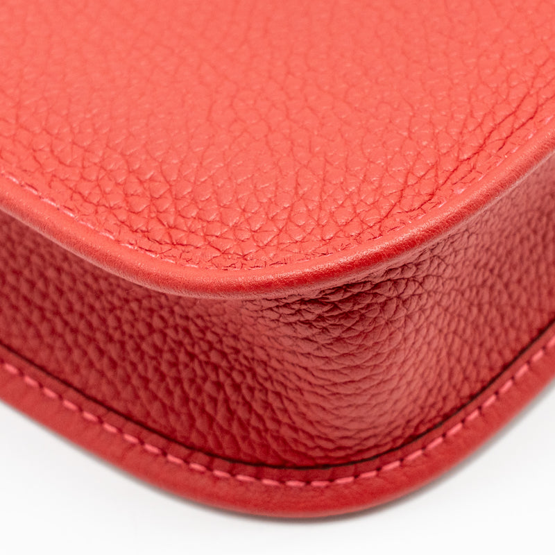 Hermes Mini Evelyne Clemence Vermillon/Rouge Vif GHW Stamp B