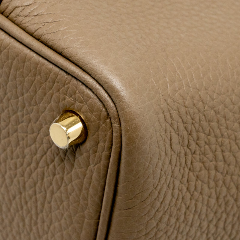 Hermes Picotin 18 lock bag Clemence Etoupe GHW stamp W