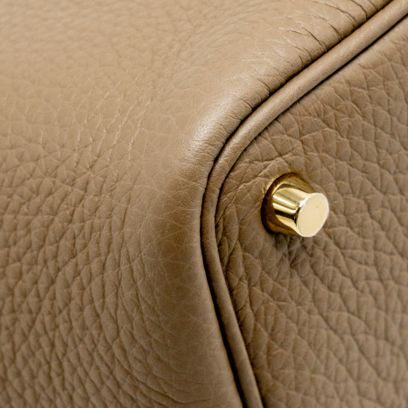 Hermes Picotin 18 lock bag Clemence Etoupe GHW stamp W