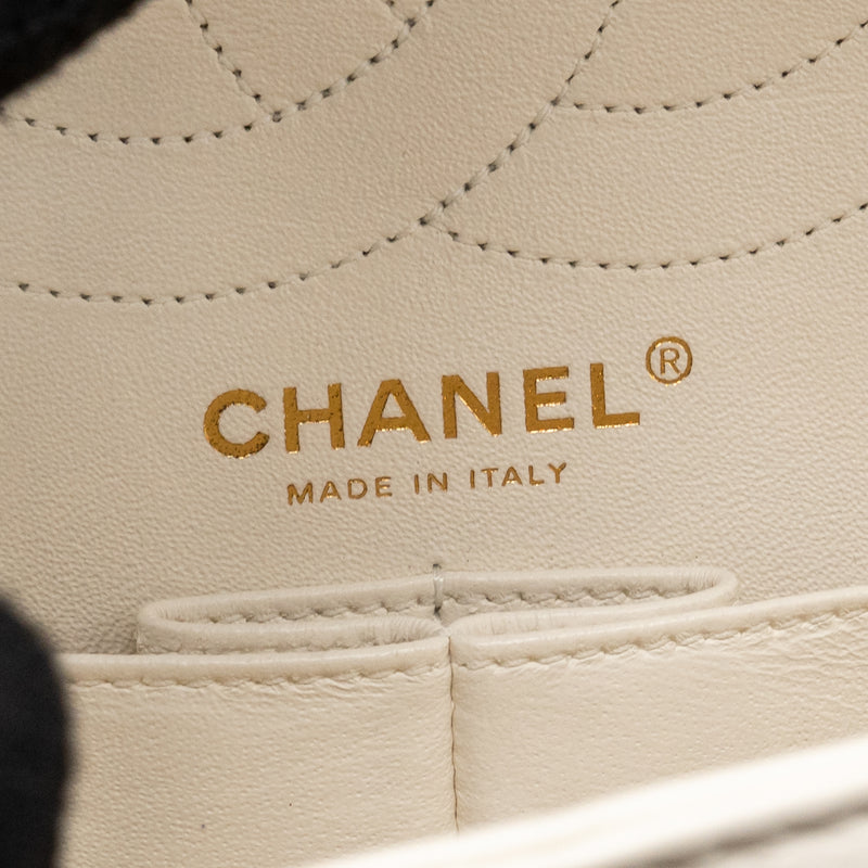 Chanel 2.55 226 Reissue Double Flap Bag Aged Calfskin White GHW