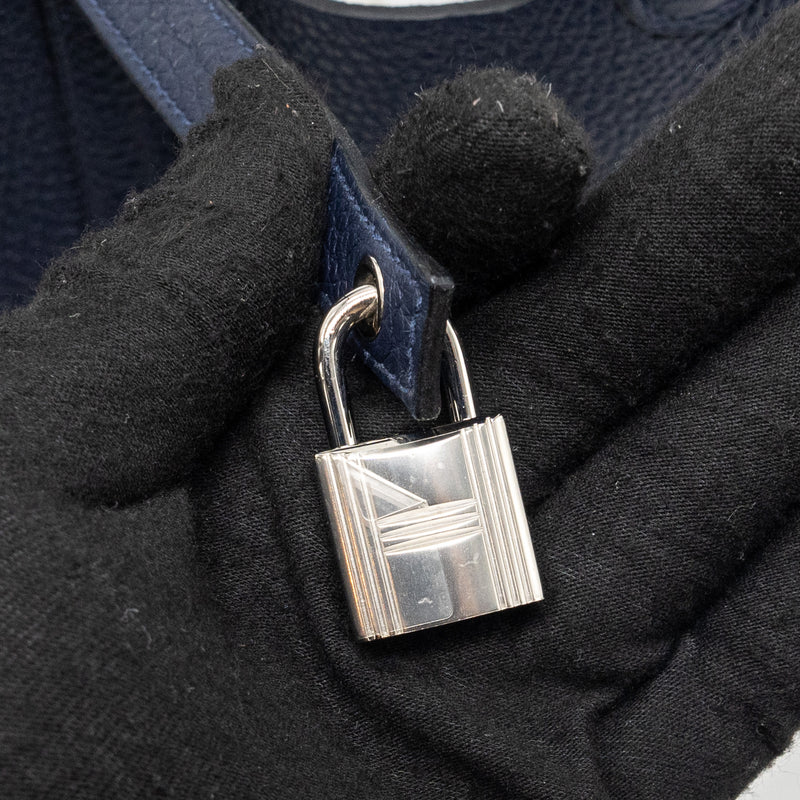Hermes picotin 22 lock bag clemence/ swift blue nuit / blue France SHW stamp Z