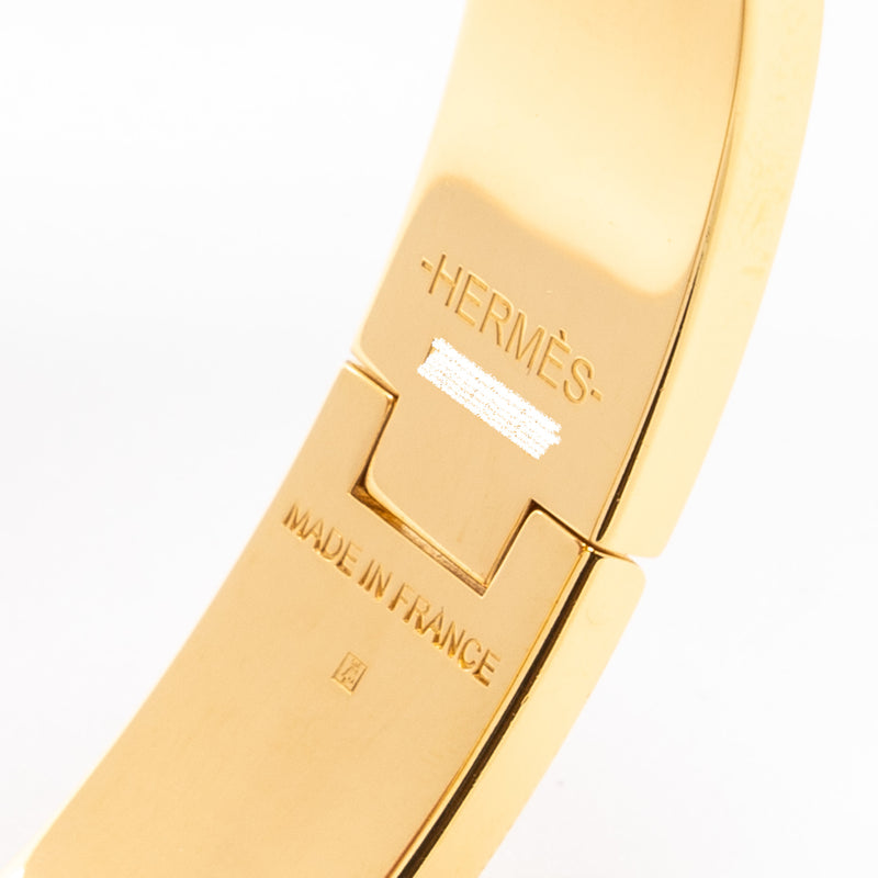 Hermes size PM clic H bracelet blanc GHW