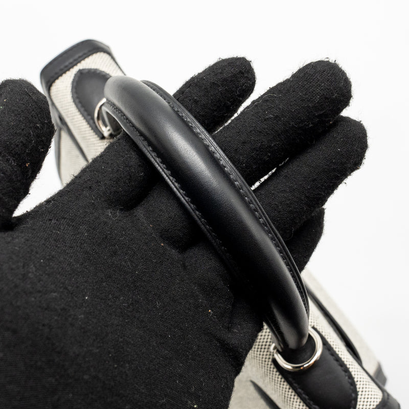 Hermes kelly 28 sellier toile H / swift ecru - black / black SHW stamp Z