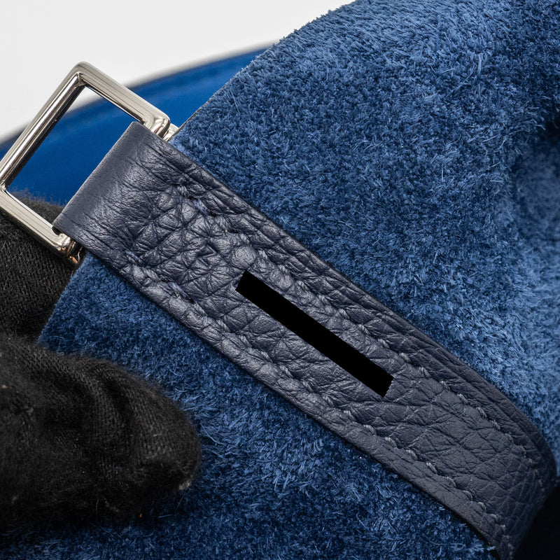 Hermes picotin 22 lock bag clemence/ swift blue nuit / blue France SHW stamp Z