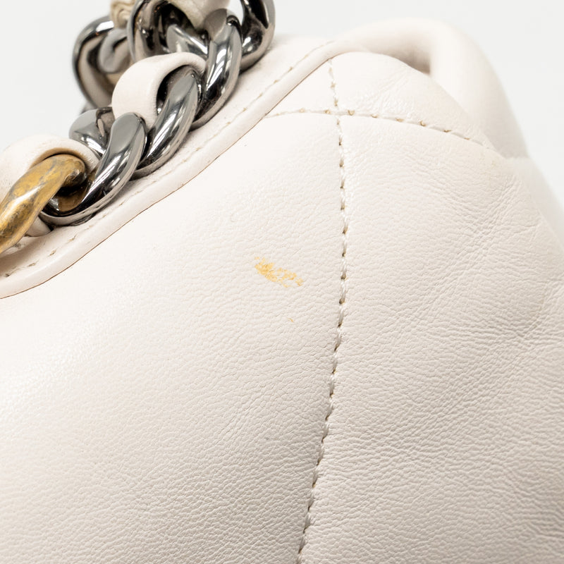 Chanel Small 19 bag lambskin white multicolor hardware