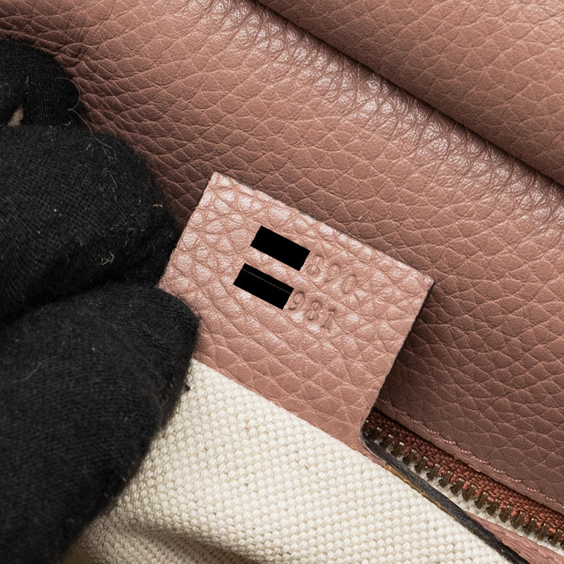 Gucci Top Handle Flap Bag Calfskin Dark Pink GHW