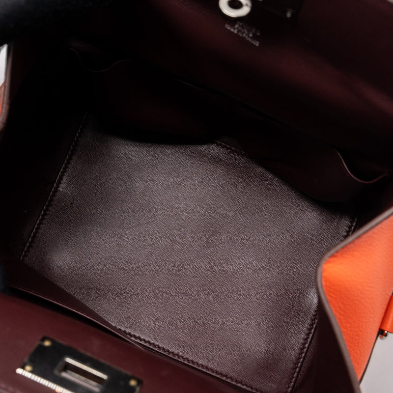 Hermes toolbox 20 evercolor orange poppy / Bordeaux SHW stamp A