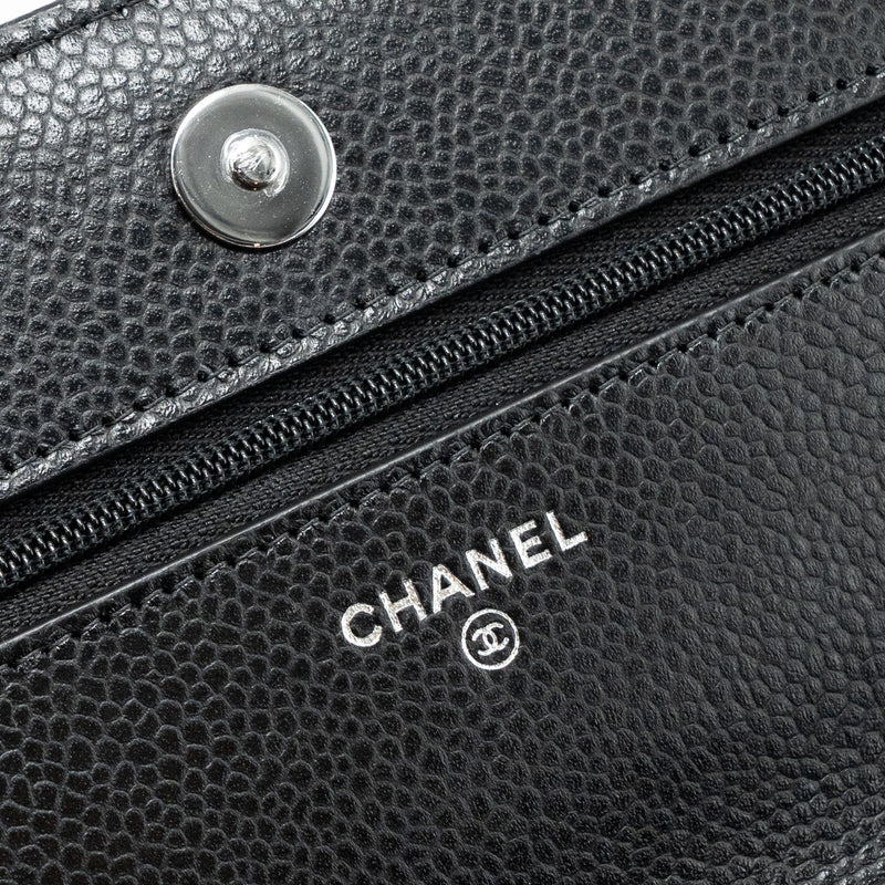 Chanel Classic Wallet On Chain Caviar Black SHW (microchip)