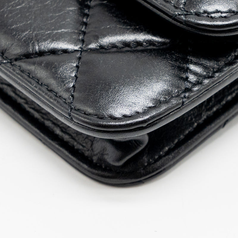 Chanel Card Holder with Maxi Pearls Chain Lambskin Black LGHW