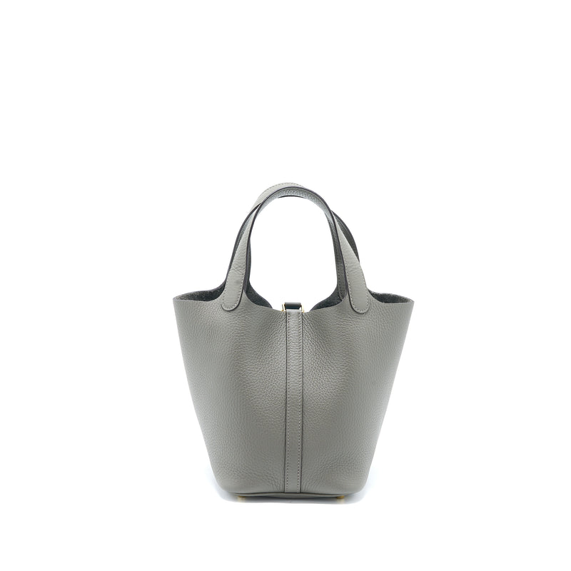 Hermes Picotin 18 Lock Bag Clemence 0L Gris Meyer GHW Stamp U