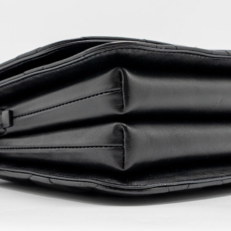 Balenciaga B. Shoulder Bag Quilted Calfskin Black Ruthenium Hardware
