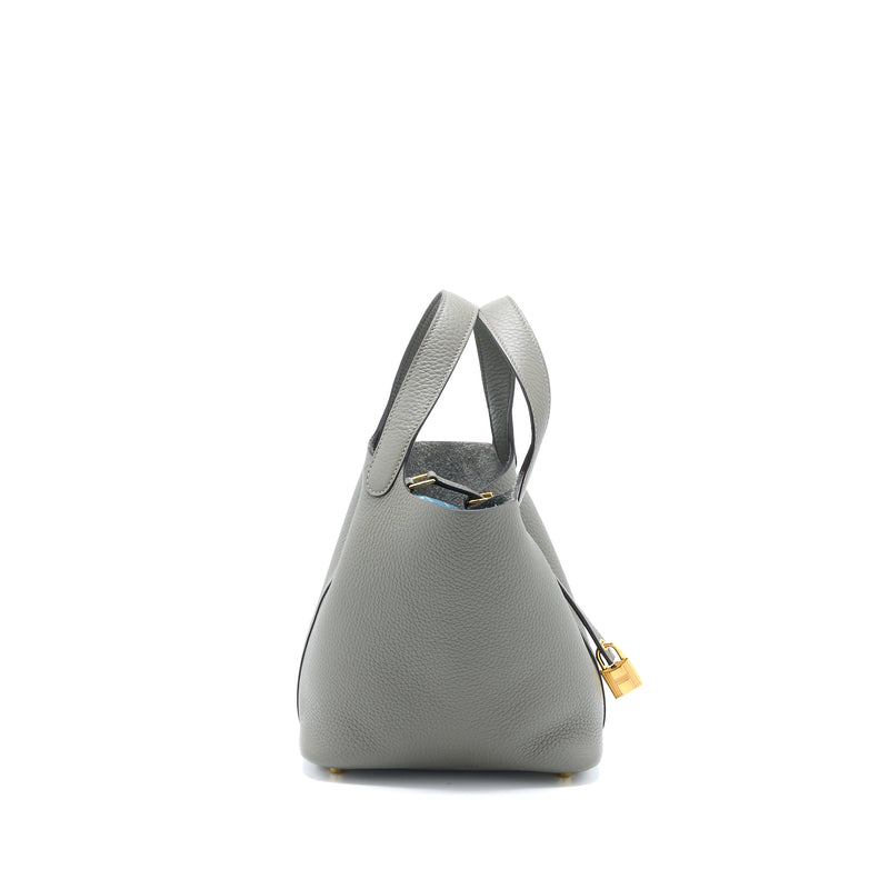 Hermes Picotin 18 Lock Bag Clemence 0L Gris Meyer GHW Stamp U