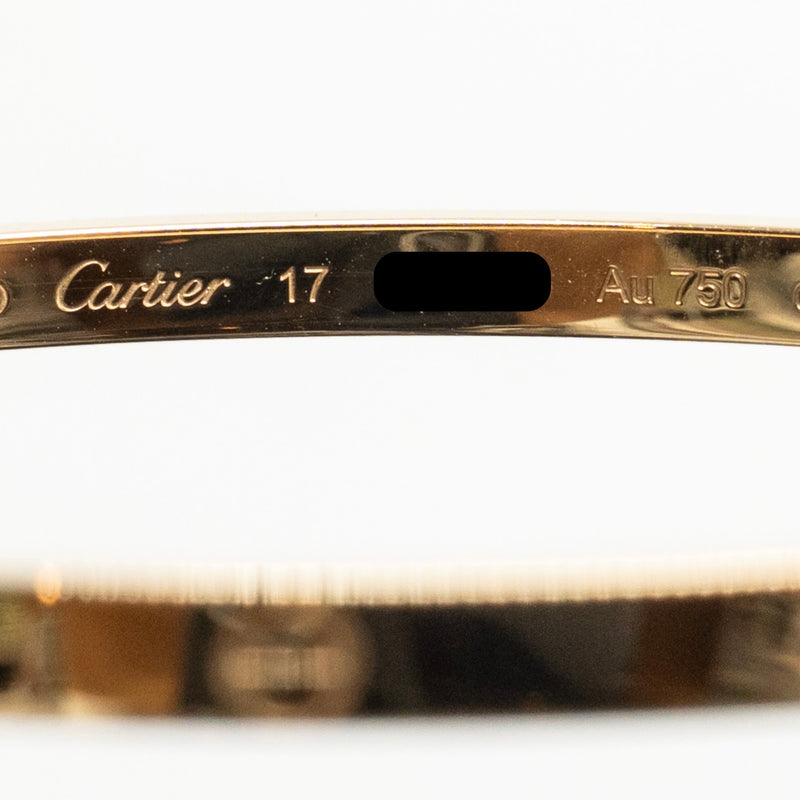 Cartier Size 17 Love Bracelet, Small Model Yellow Gold