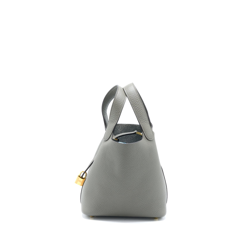 Hermes Picotin 18 Lock Bag Clemence 0L Gris Meyer GHW Stamp U