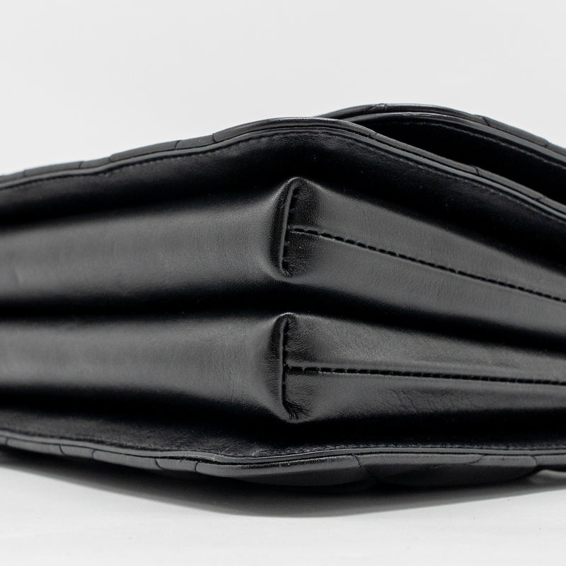 Balenciaga B. Shoulder Bag Quilted Calfskin Black Ruthenium Hardware