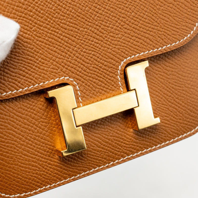 Hermes Constance Slim Epsom Gold GHW Stamp Z