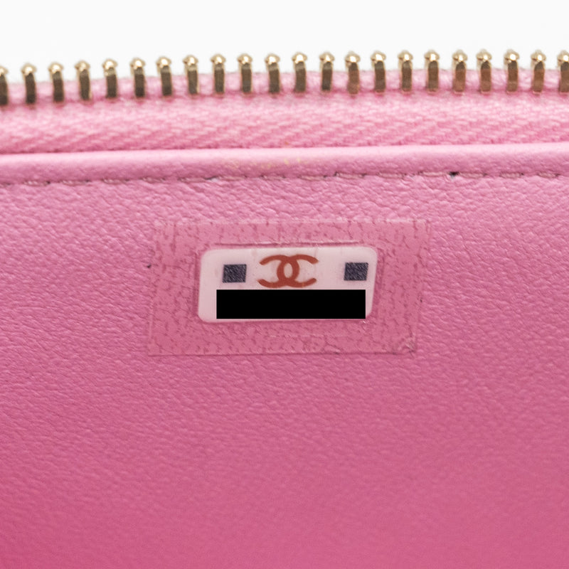 Chanel mini vanity with chain caviar light pink GHW (Microchip)
