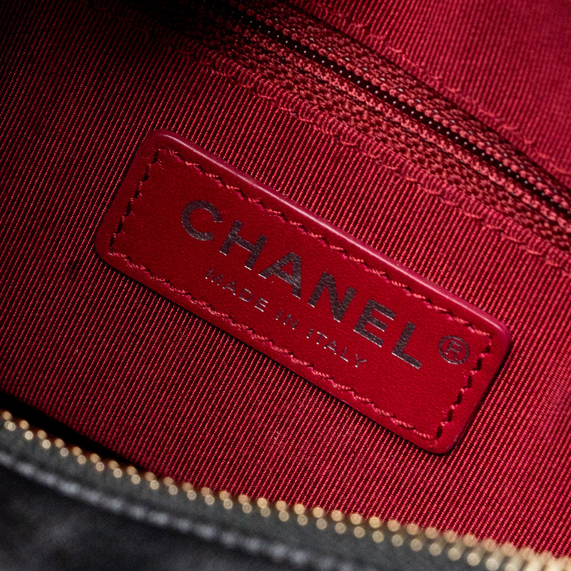 Chanel small gabrielle hobo bag calfskin black multicolour hardware