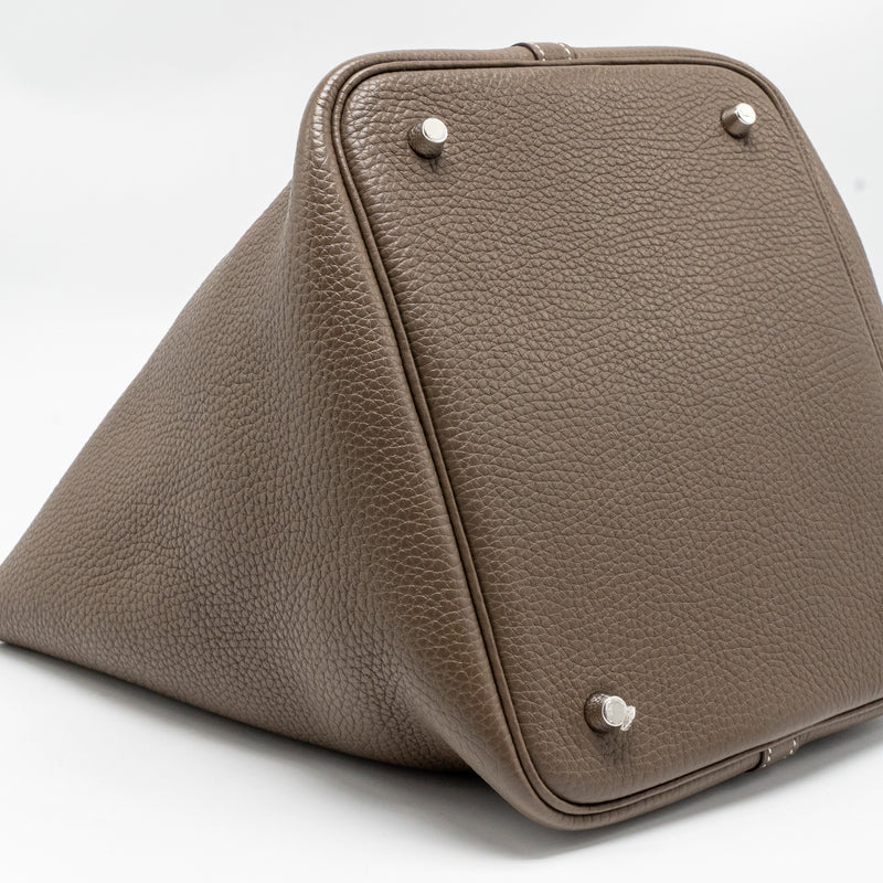 Hermes Picotin 22 Lock Bag Clemence Etoupe SHW Stamp C