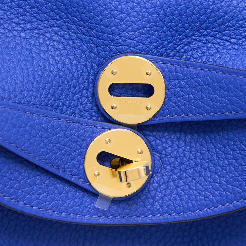 Hermes Lindy 26 Clemence Blue Royal GHW Stamp U