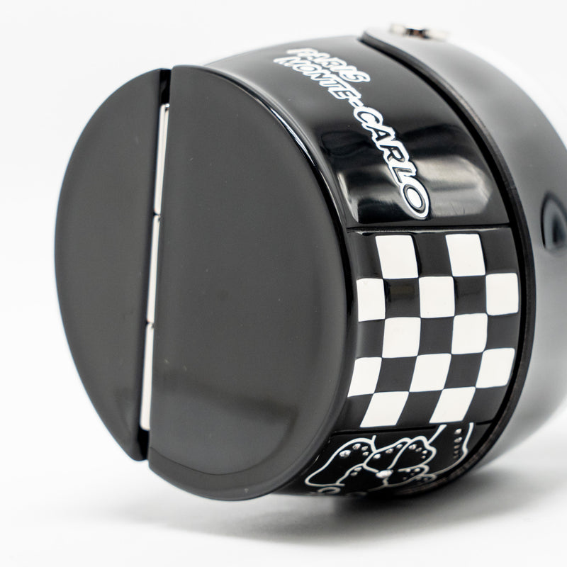 Chanel Monte Carlo Helmet Minaudiere Clutch Bag Plexi/Strass Black/White SHW (Microchip)