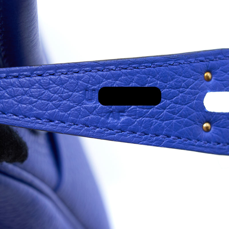 Hermes Lindy 26 Clemence Blue Royal GHW Stamp U