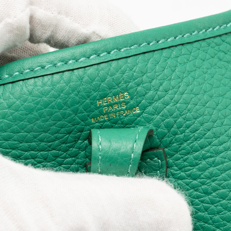 Hermes Mini Evelyne Clemence Vert Vertigo GHW Stamp W
