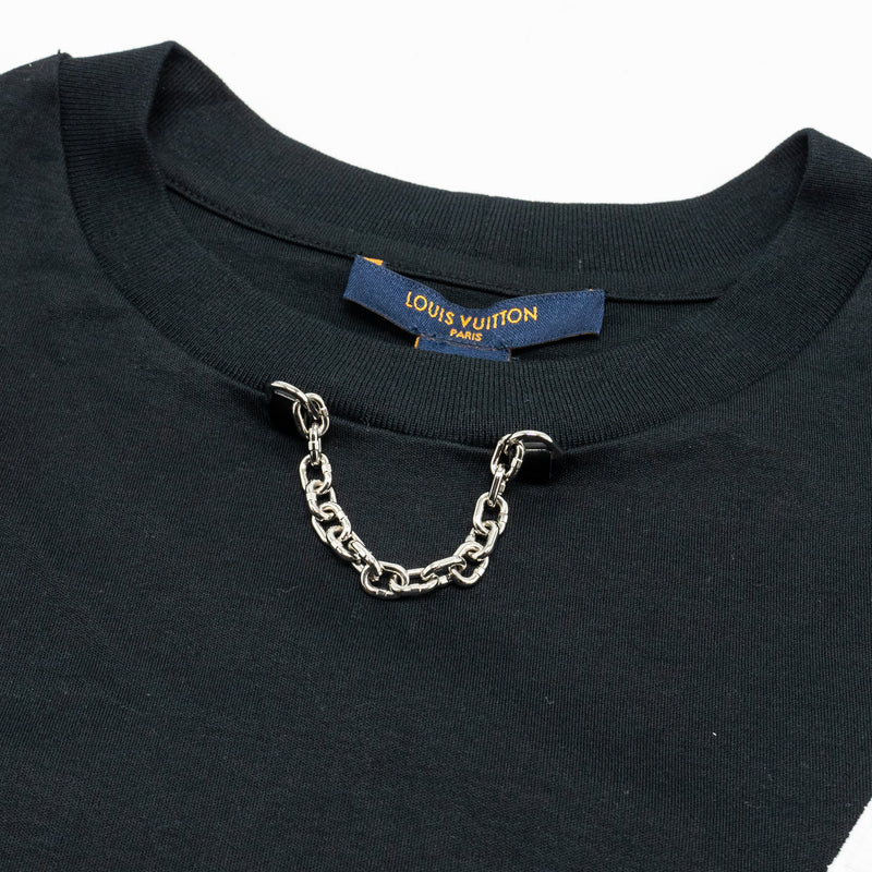 Louis Vuitton Size S Color Block Logo Embroidered Cotton Black/White