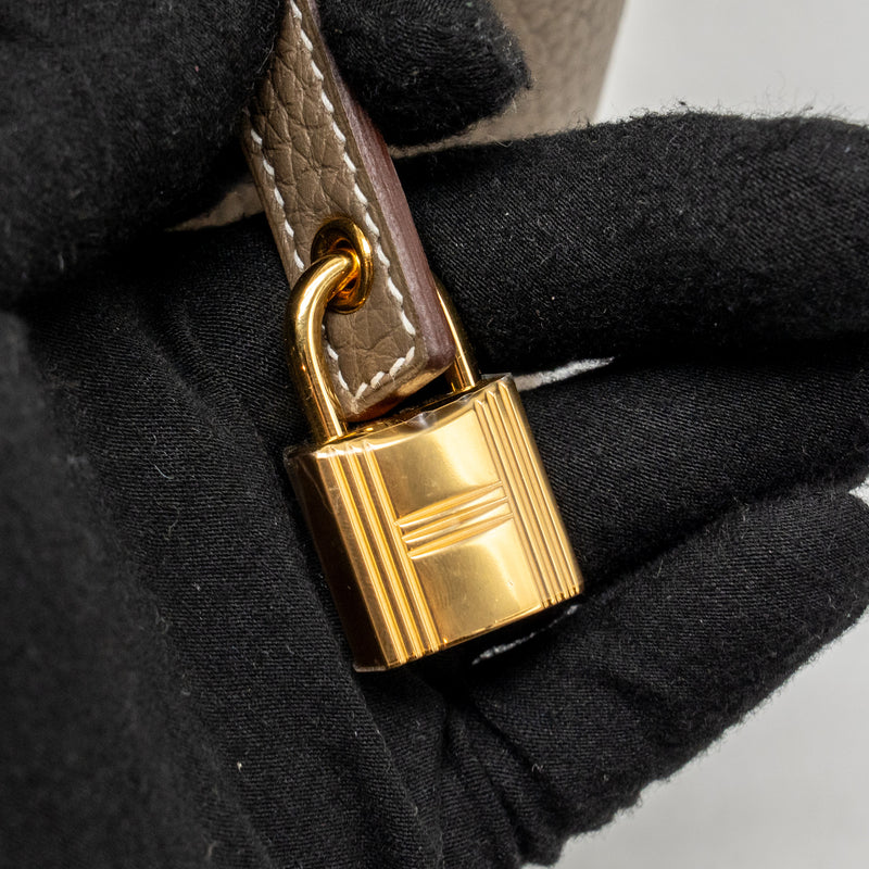 Hermes Picotin 18 lock bag Clemence Etoupe GHW stamp W