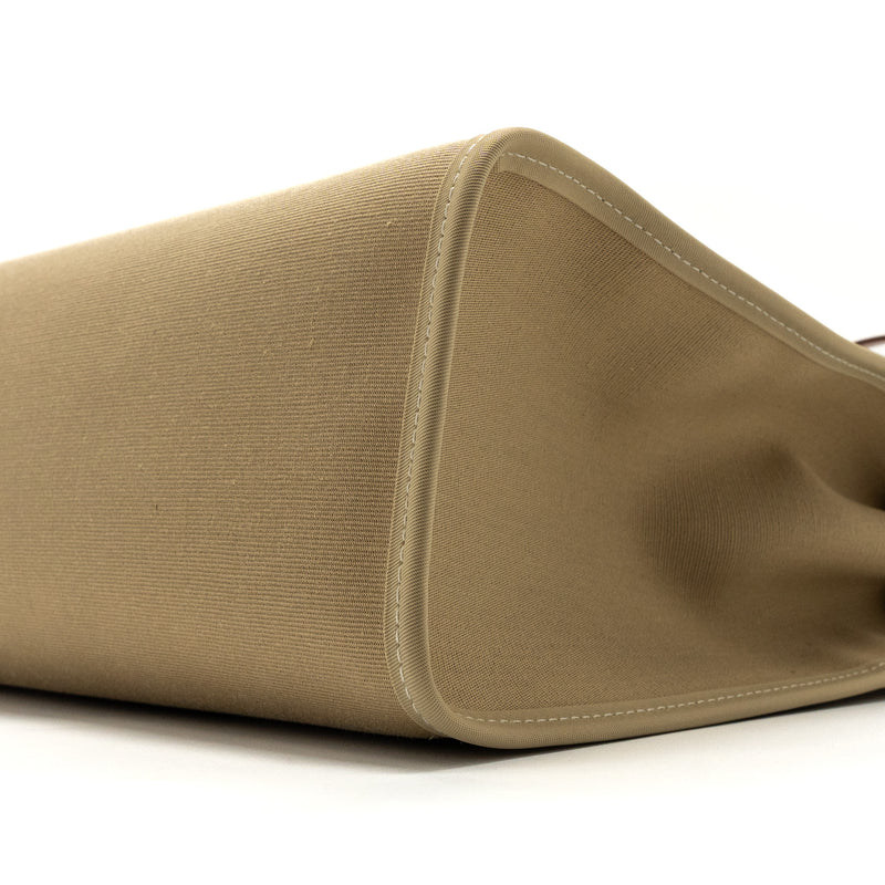Hermes Herbag 31 Zip Bag Toile Officer Canvas Trench/Fauve SHW Stamp Y