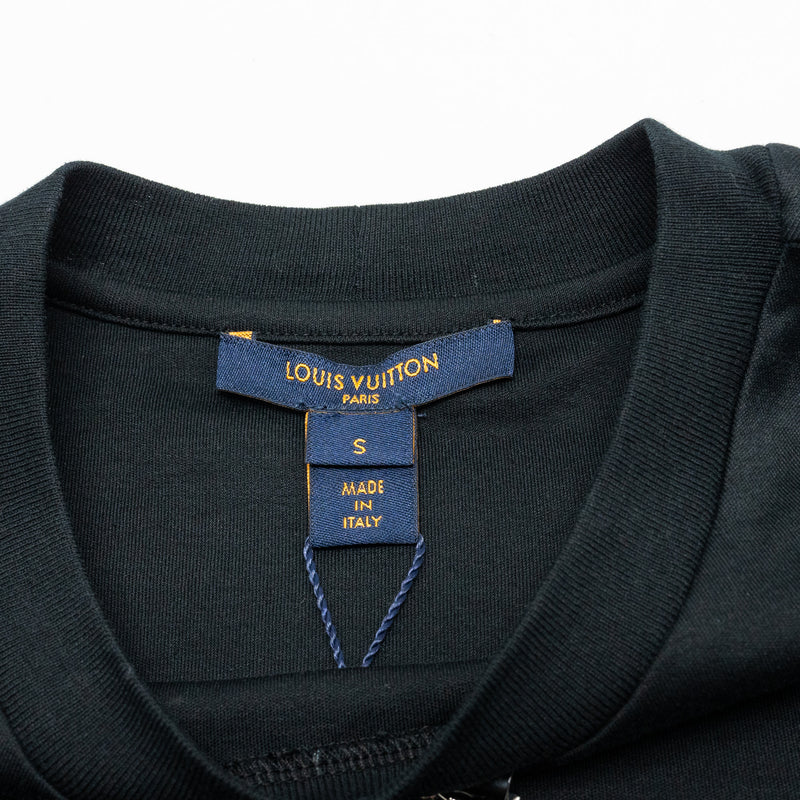 Louis Vuitton Size S Color Block Logo Embroidered Cotton Black/White