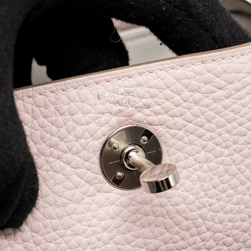 Hermes Mini Lindy Clemence mauve pale SHW stamp B