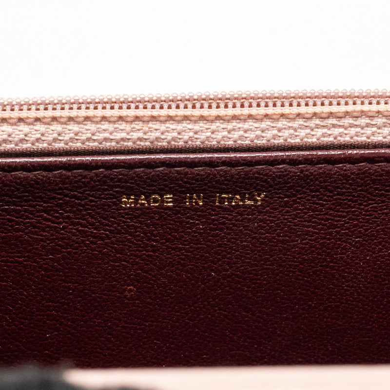 Chanel CC logo wallet with chain goatskin pink GHW