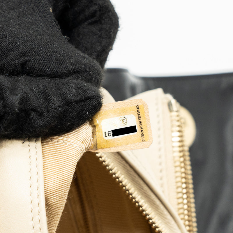 Chanel Medium In The Mix Flap Bag Leather Black/Beige/Cream GHW