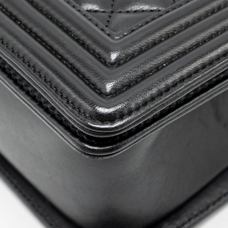 Chanel Medium Boy Bag Lambskin Black Ruthenium SHW