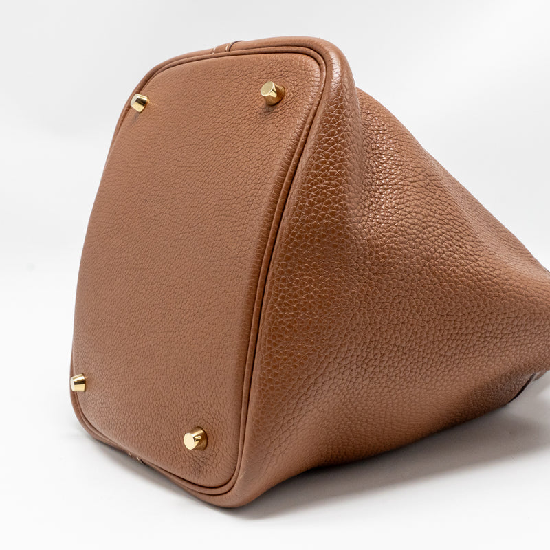 Hermes Picotin 22 Lock Bag Clemence Gold GHW Stamp Y