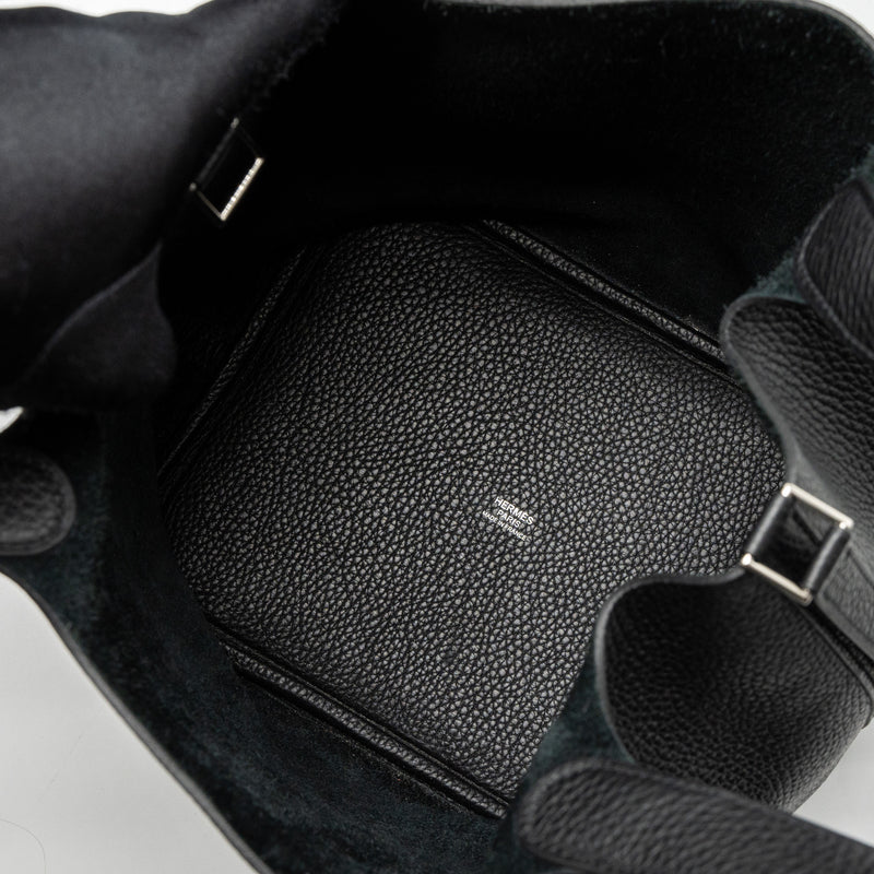 Hermes Picotin 22 Lock Bag Clemence Black SHW Stamp D