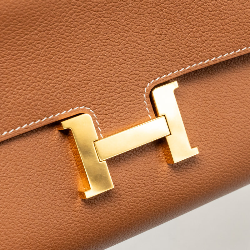 Hermes Constance to Go Evercolor Gold GHW Stamp W