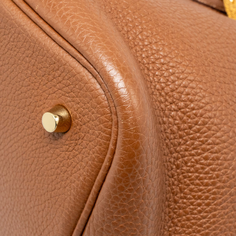 Hermes Picotin 22 Lock Bag Clemence Gold GHW Stamp Y