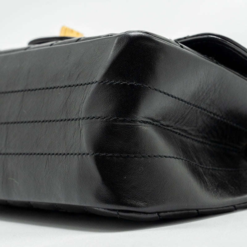 Chanel Mini 2.55 Reissue Chevron Calfskin BLACK GHW (Microchip)