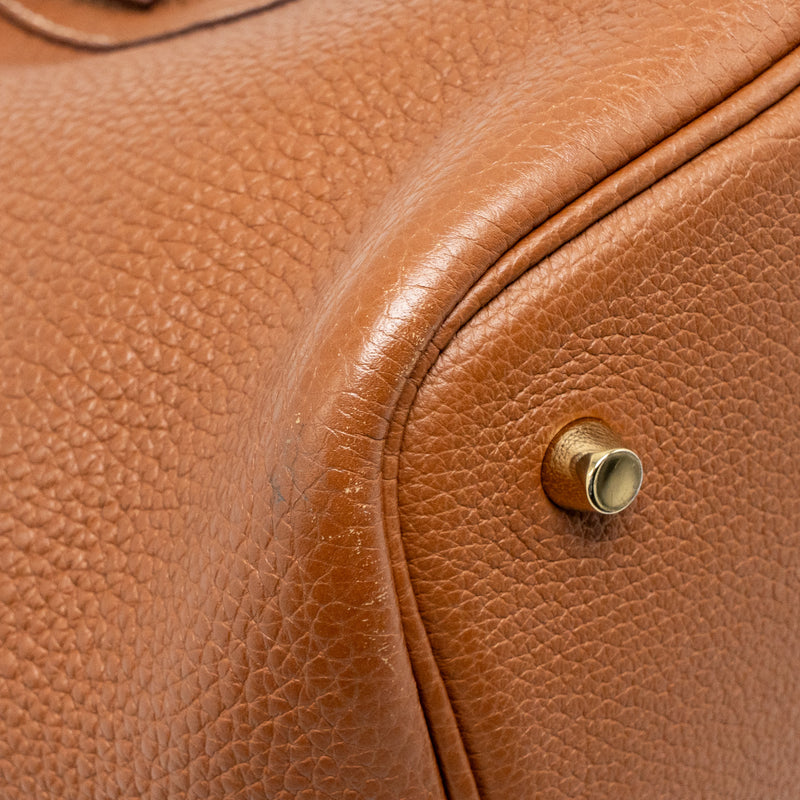 Hermes Picotin 22 Lock Bag Clemence Gold GHW Stamp Y